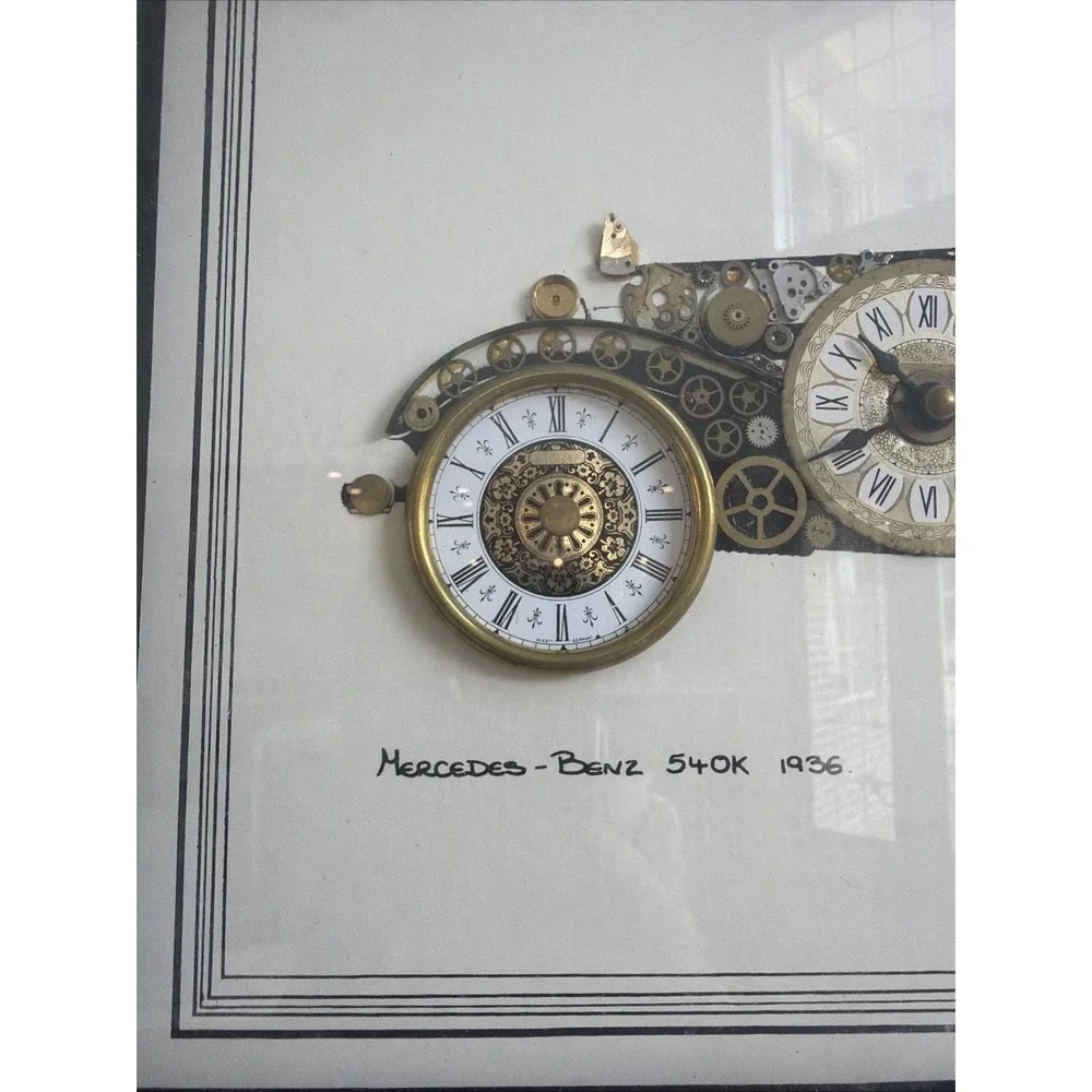 Mercedes Benz 540K Vintage Clock Watch Parts Car Art Steampunk Ken Broadbent Vtg